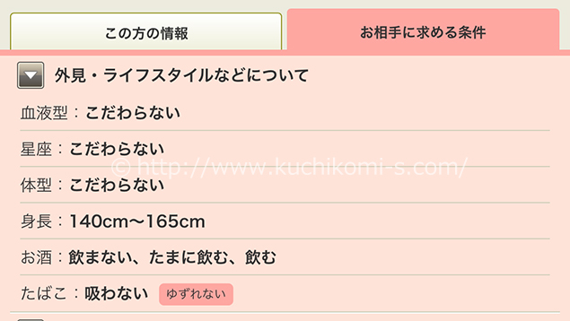 求める条件がハッキリ表示され参考になる